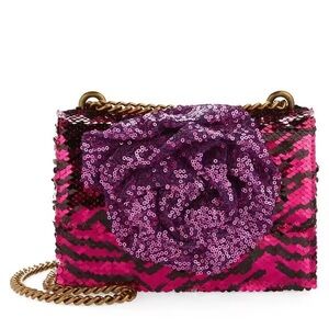 NWT KURT GEIGER LONDON Shoreditch Sm Zebra Sequin Floral Motif Crossbody